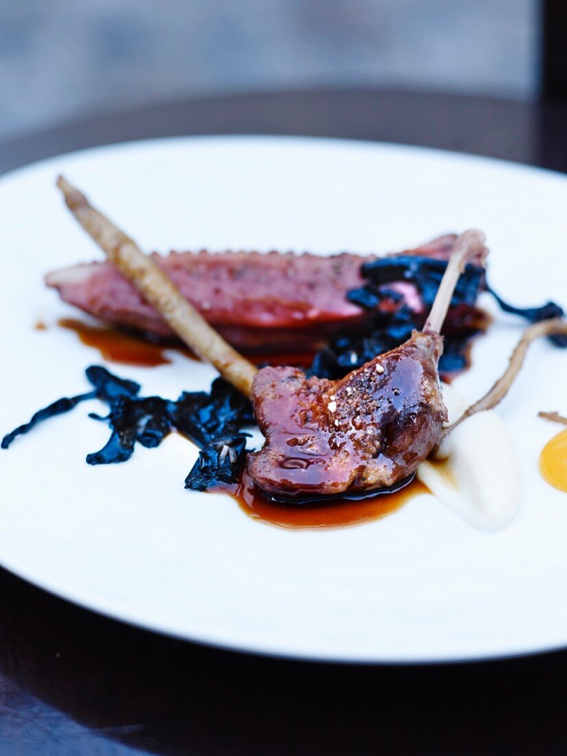 Pigeon with seaweed from Chez Frenchie in Paris