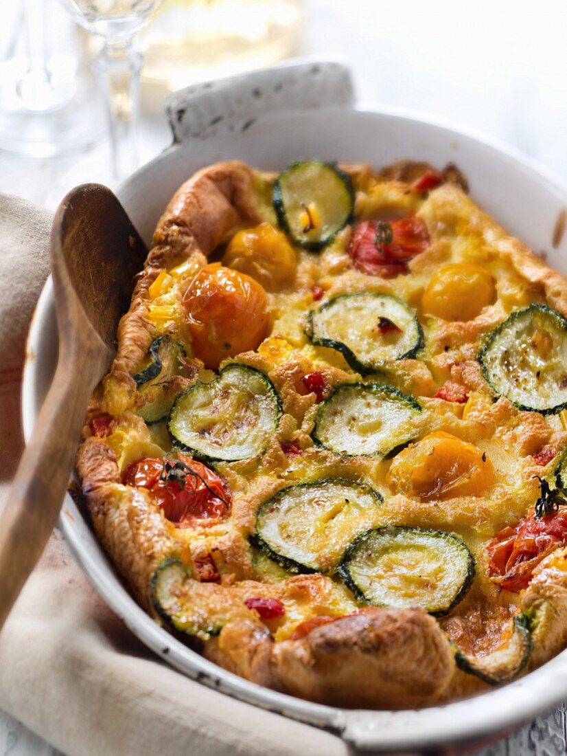 Summer vegetable clafoutis