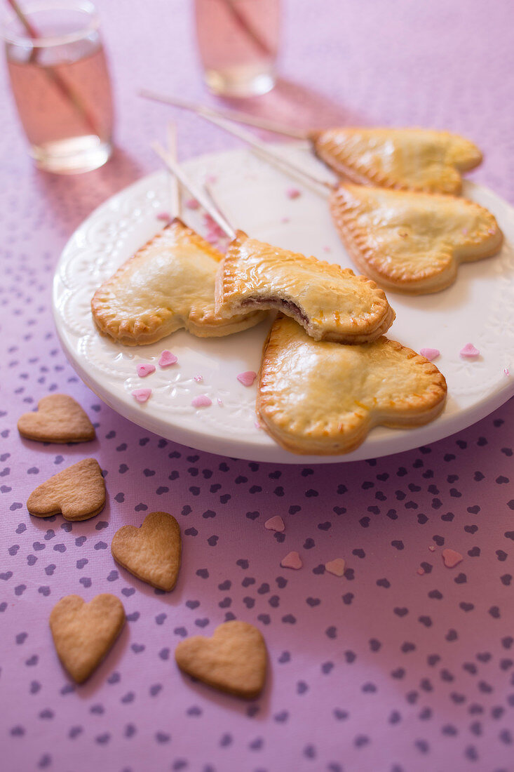 Mini red jam pop pies