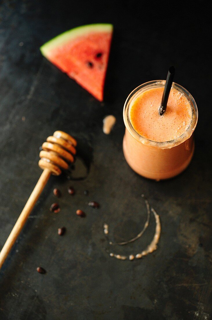 Watermelon,coconut and honey smoothie