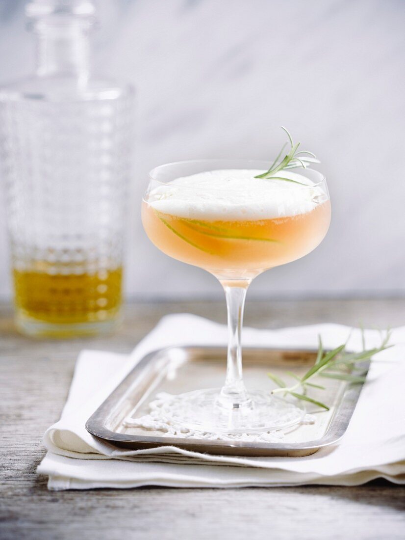 Apple and rosemary cocktail