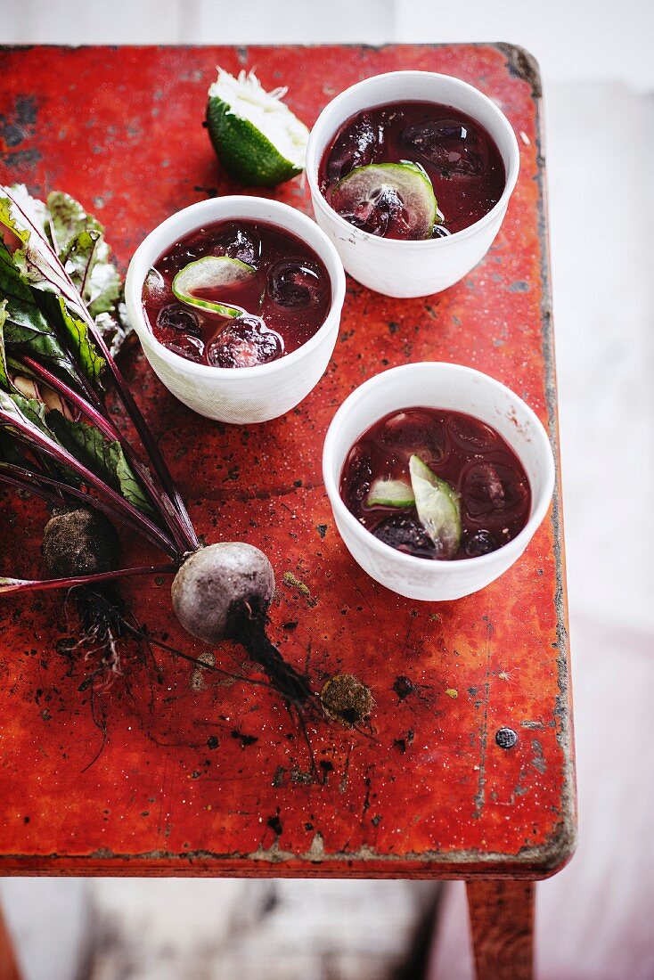 Beetroot and lime cold soup