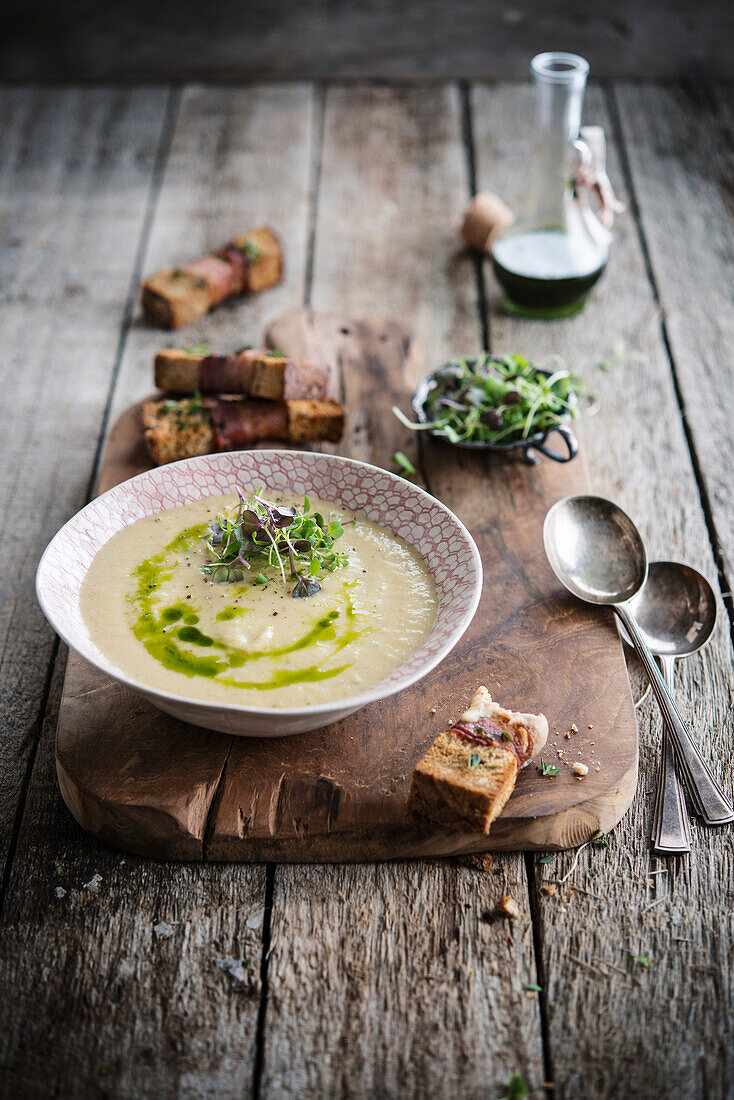 Kartoffel-Lauchcreme-Suppe (vegetarisch)