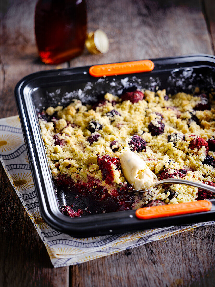 Summer fruit crumble