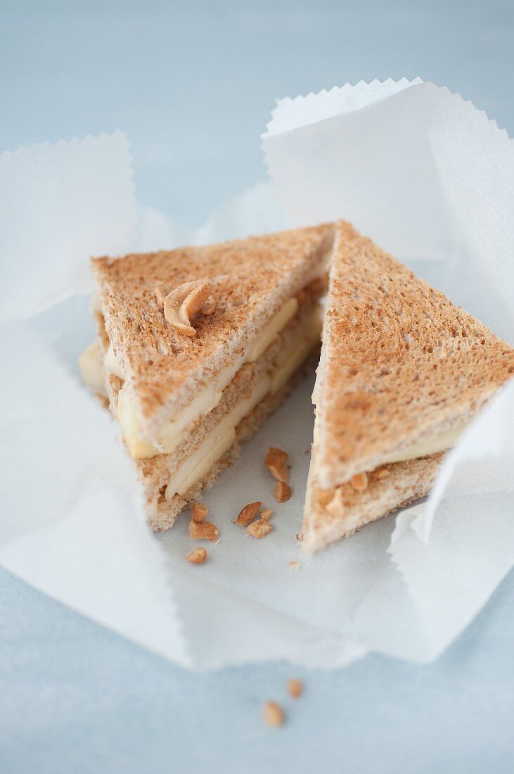 Brie,pear and cashew toasted sandwich
