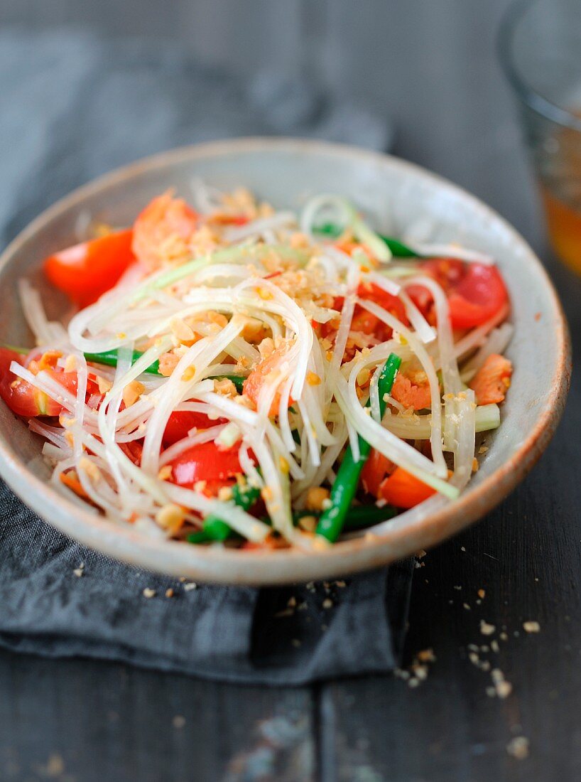 Tam Mak Taeng, Salat mit grüner Papaya