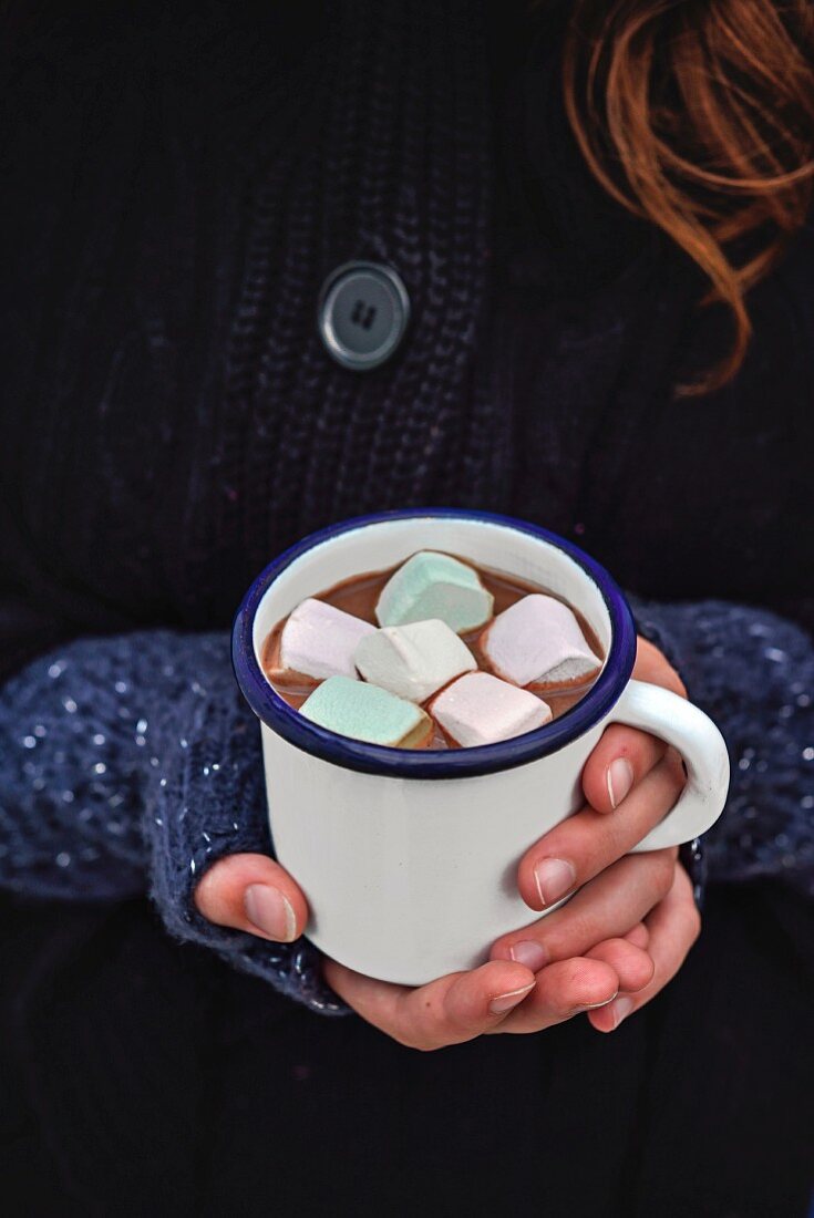 Heiße Schokolade mit Marshmallows für Geniesser