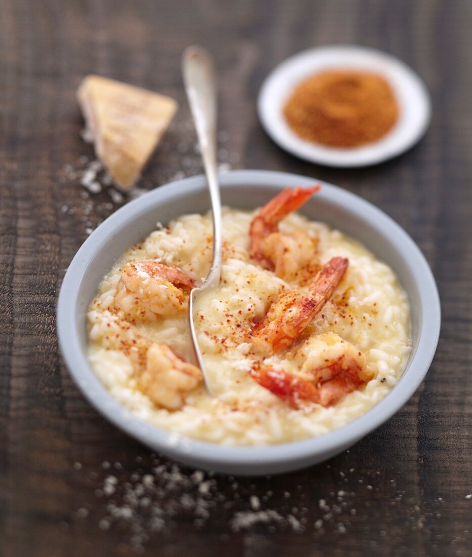 Risotto mit Garnelen und Cayennepfeffer