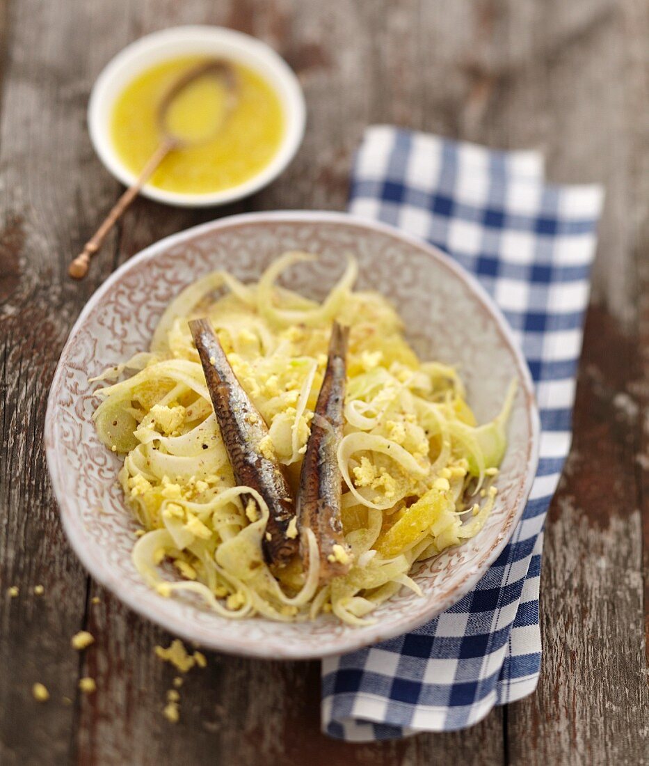 Fennel, orange and anchovy salad