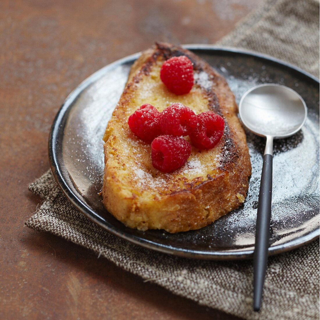 French toast with fresh raspberries