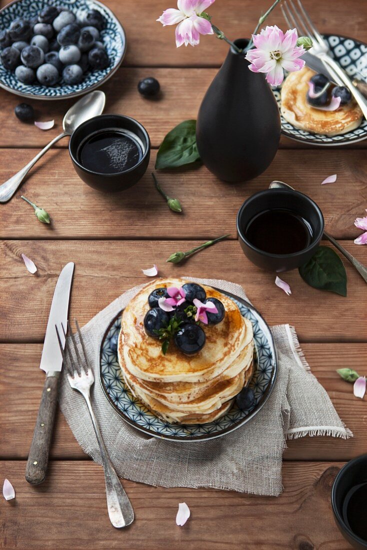 Pancakes mit Heidelbeeren