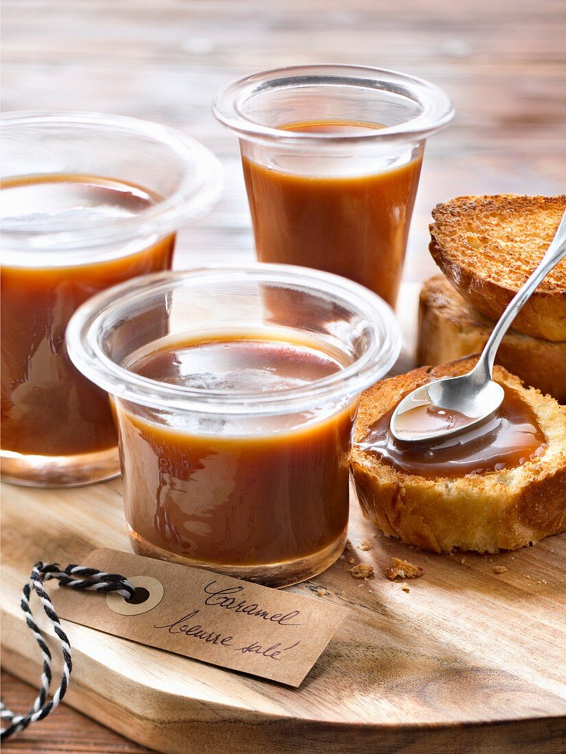Salted butter toffee spread on toast