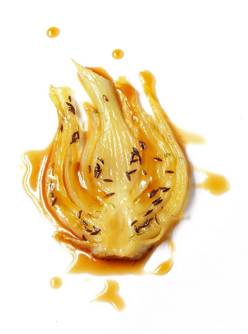 Slice of caramelized fennel with cumin