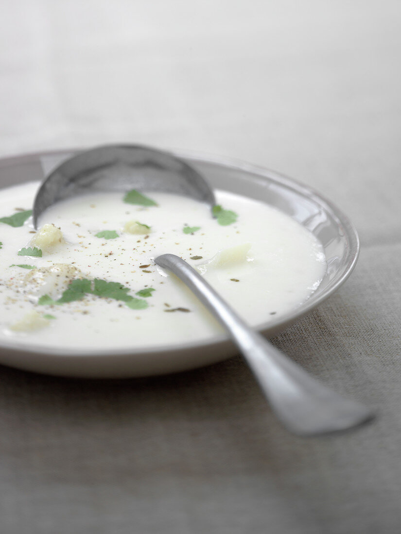 Blumenkohlsuppe mit Schöpfkelle