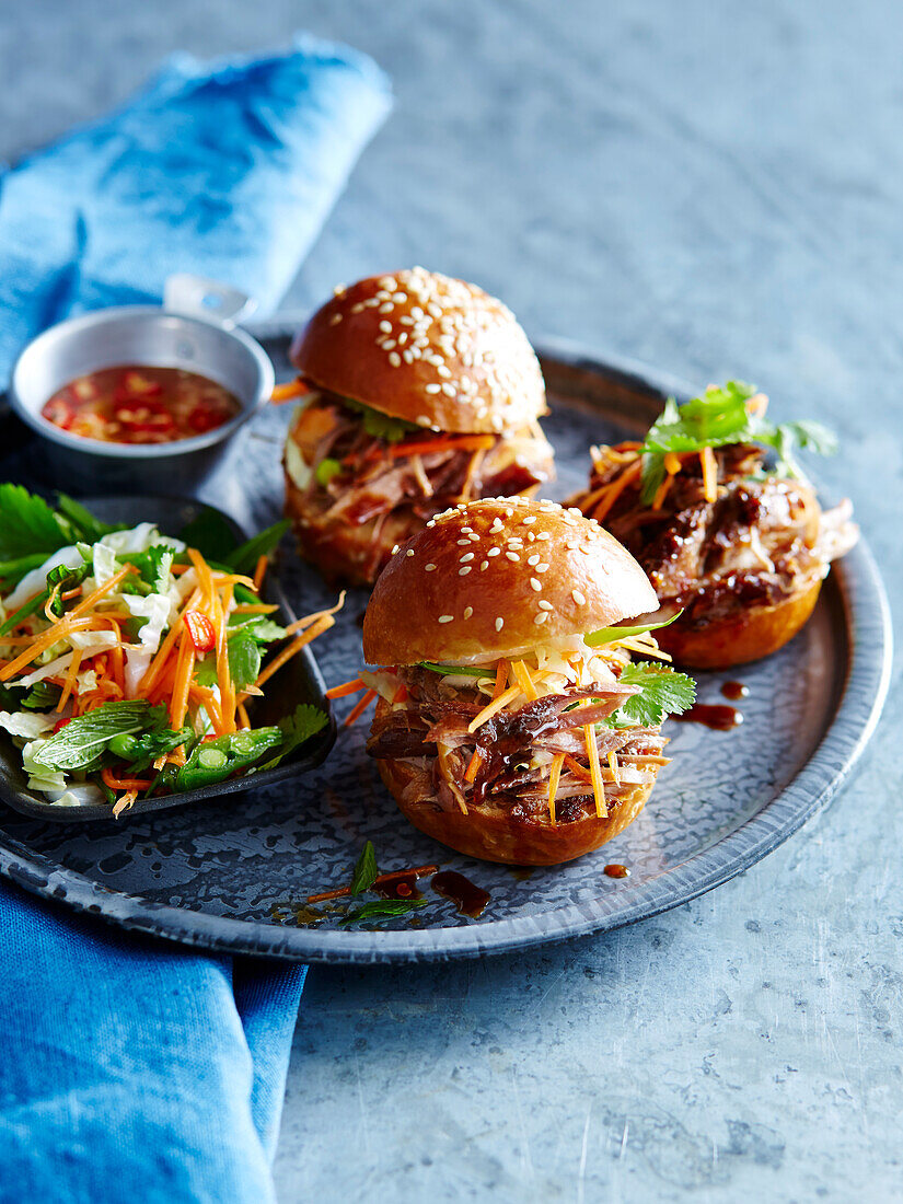 Vietnamese pulled pork sliders