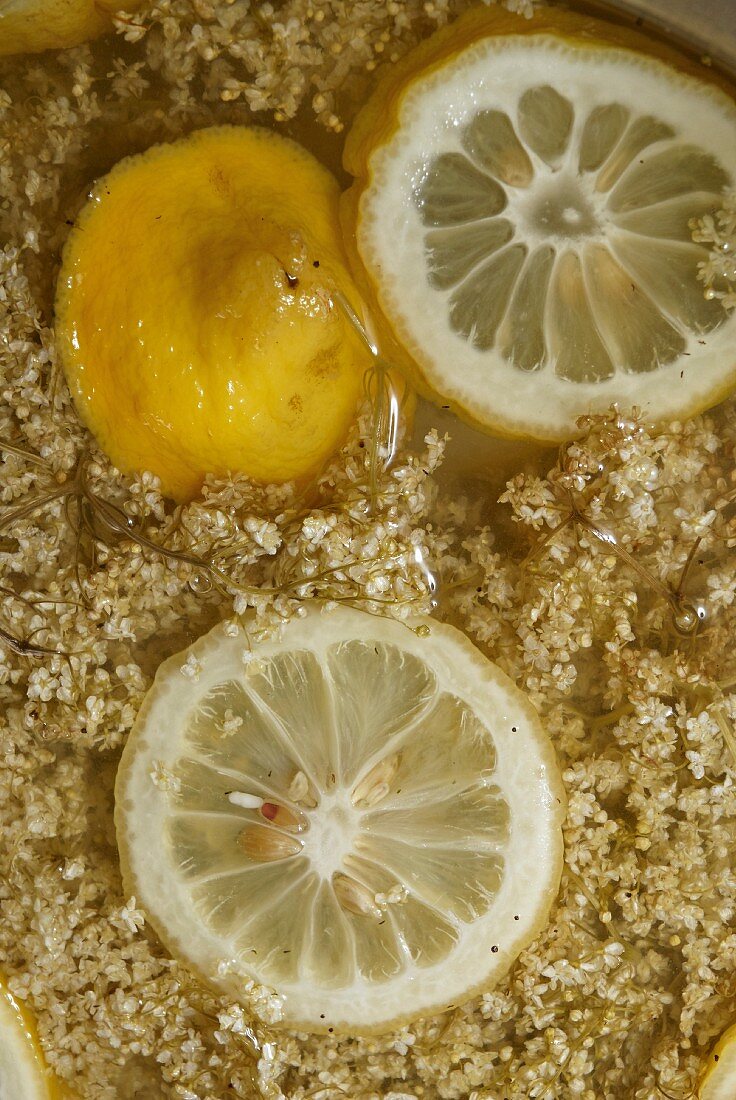 Preparing Elderberry And Lemon Syrup