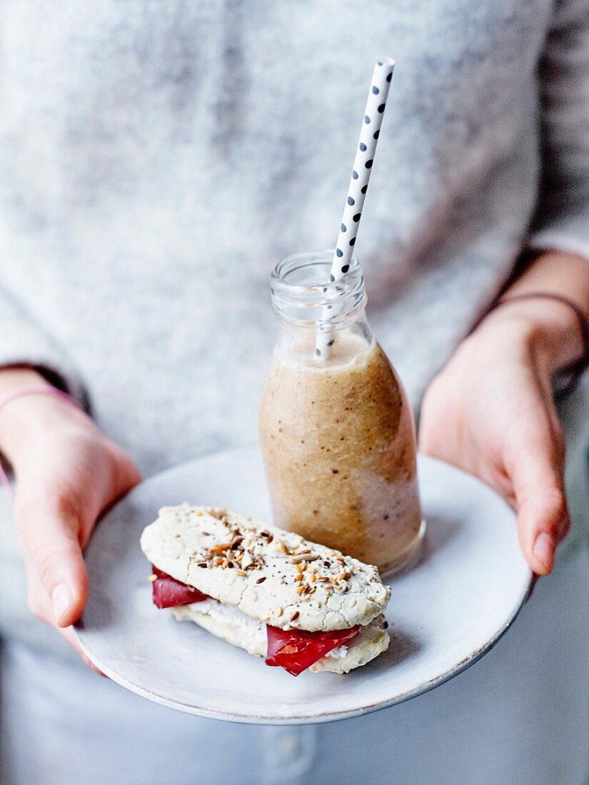 Small gluten-free granary breads with goat's cheese and Small gluten-free granary breads with goat's cheese and