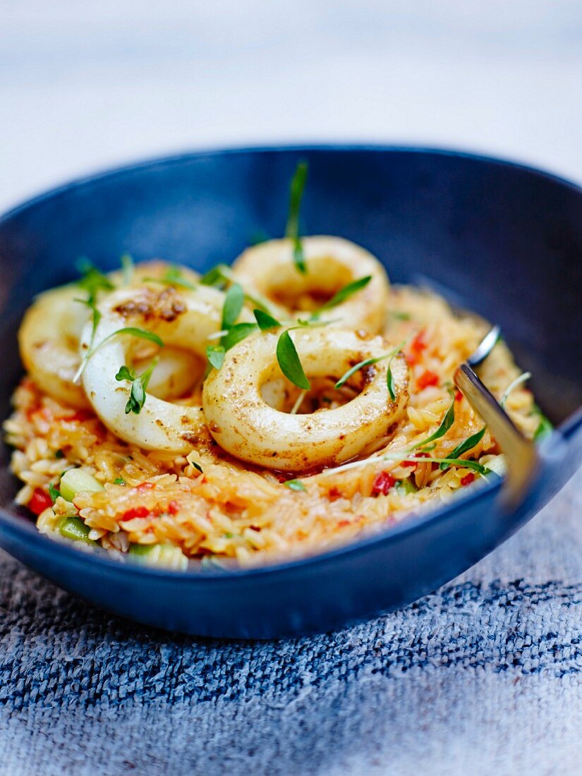 Paella mit Masala-Gewürz