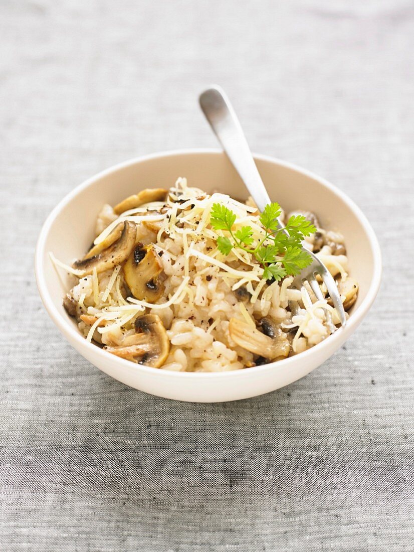 Risotto with mushrooms and Appenzeller