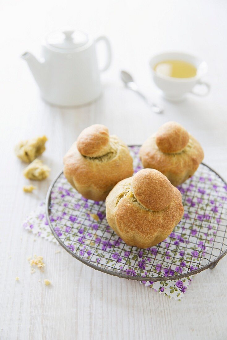 Homemade Matcha tea briochettes