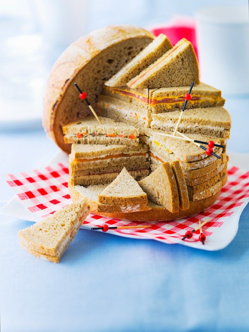 Brown bread fancy sandwiches