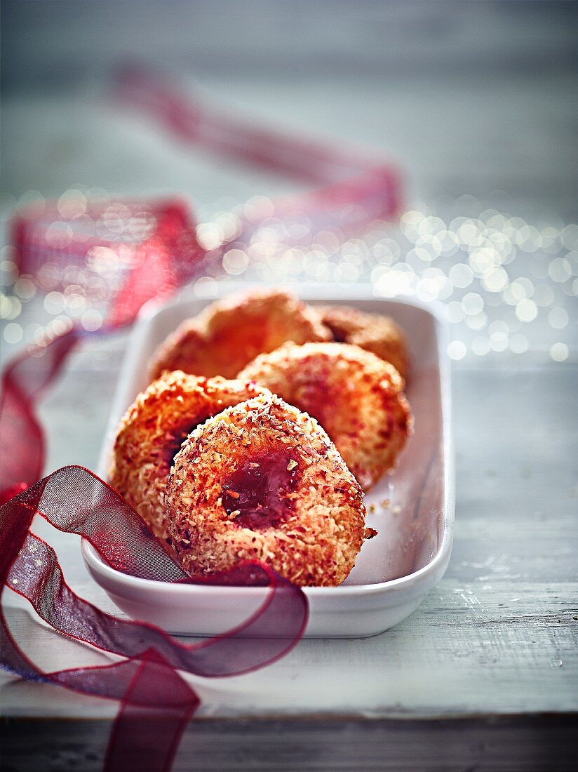 Coconut and cherry jam Rochers