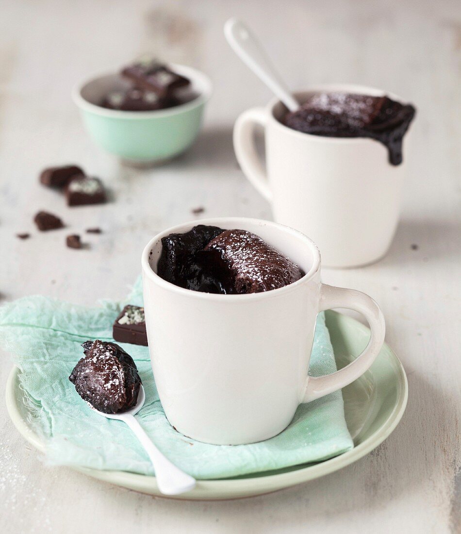 Dark chocolate mug cake
