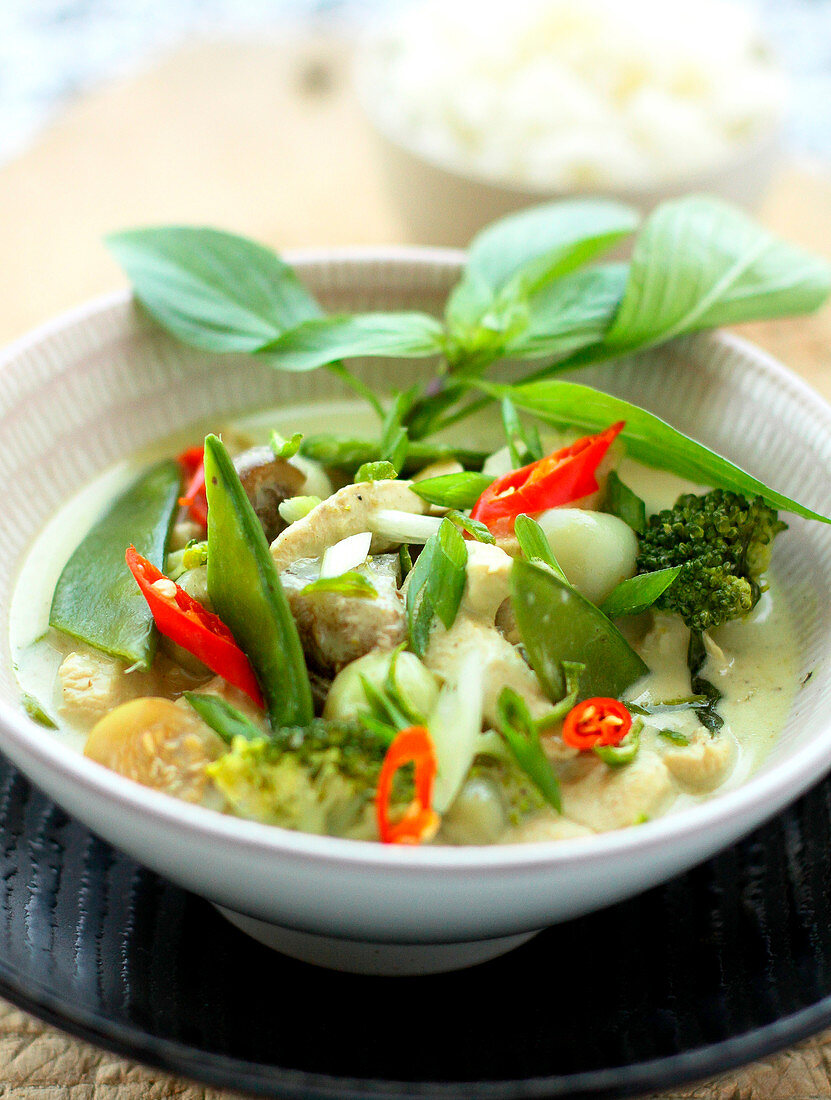 Grünes Curry auf thailändische Art