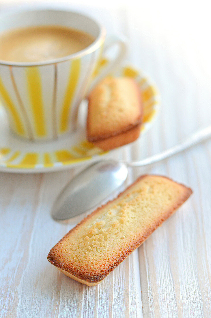 Cup of coffee and Financiers