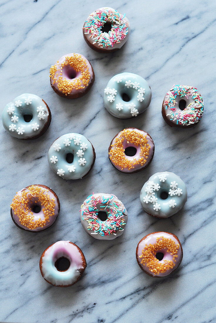 Composition with a variety of donuts