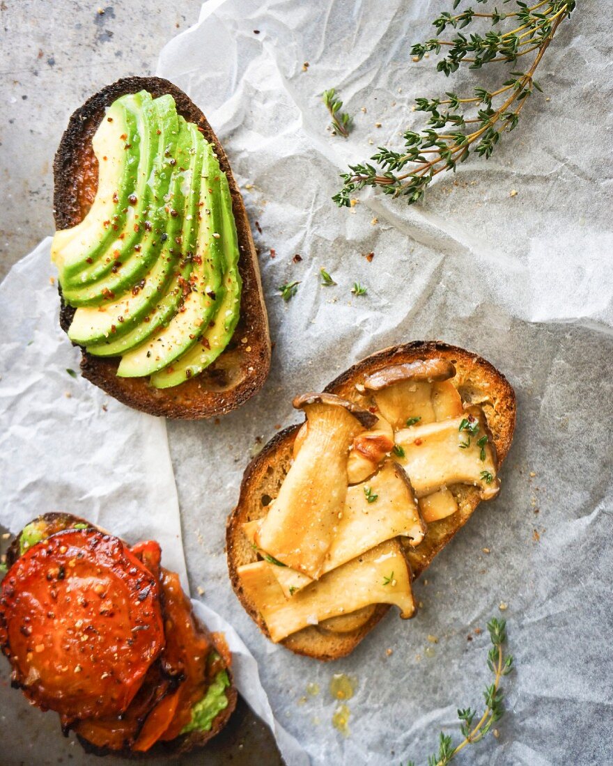 Vegetable toasted sandwich trio
