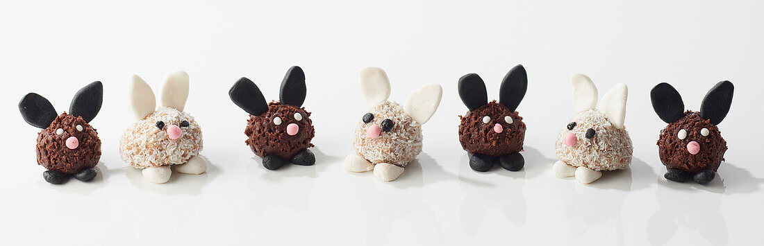 Rabbit-shaped Easter chocolate truffles