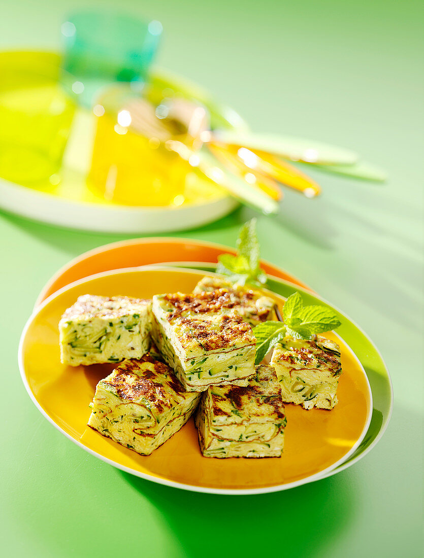Courgette and mint frittata