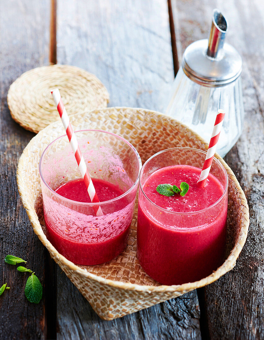 Smoothie Litschi-Himbeer