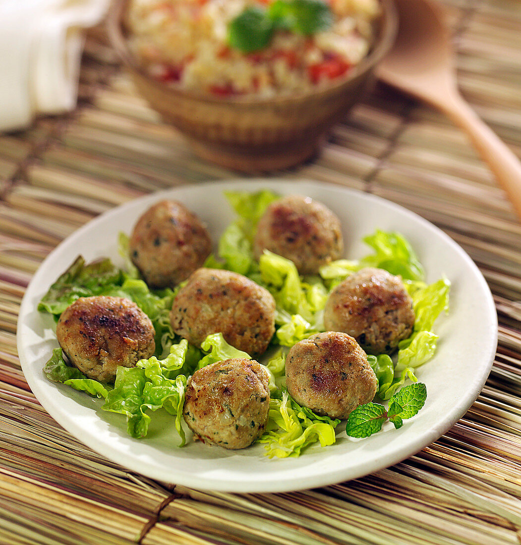 Lamb, mint and cumin meatballs