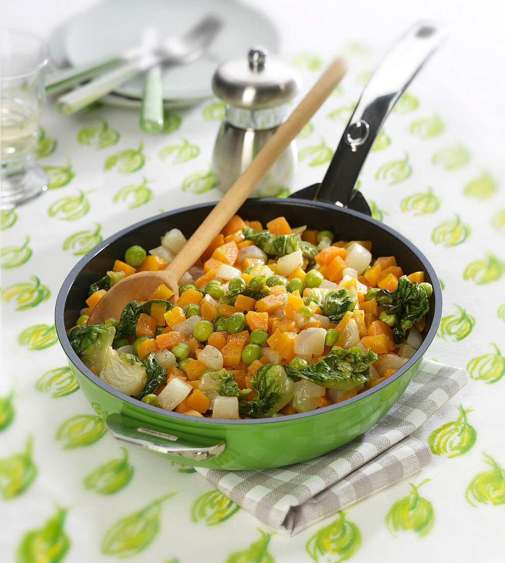 Pan-fried diced vegetables