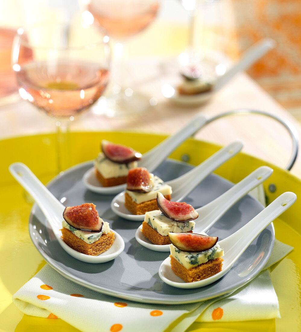 Stilton and fig appetizers