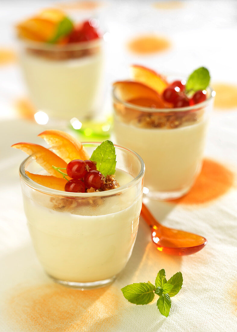 White chocolate mousse with fruit
