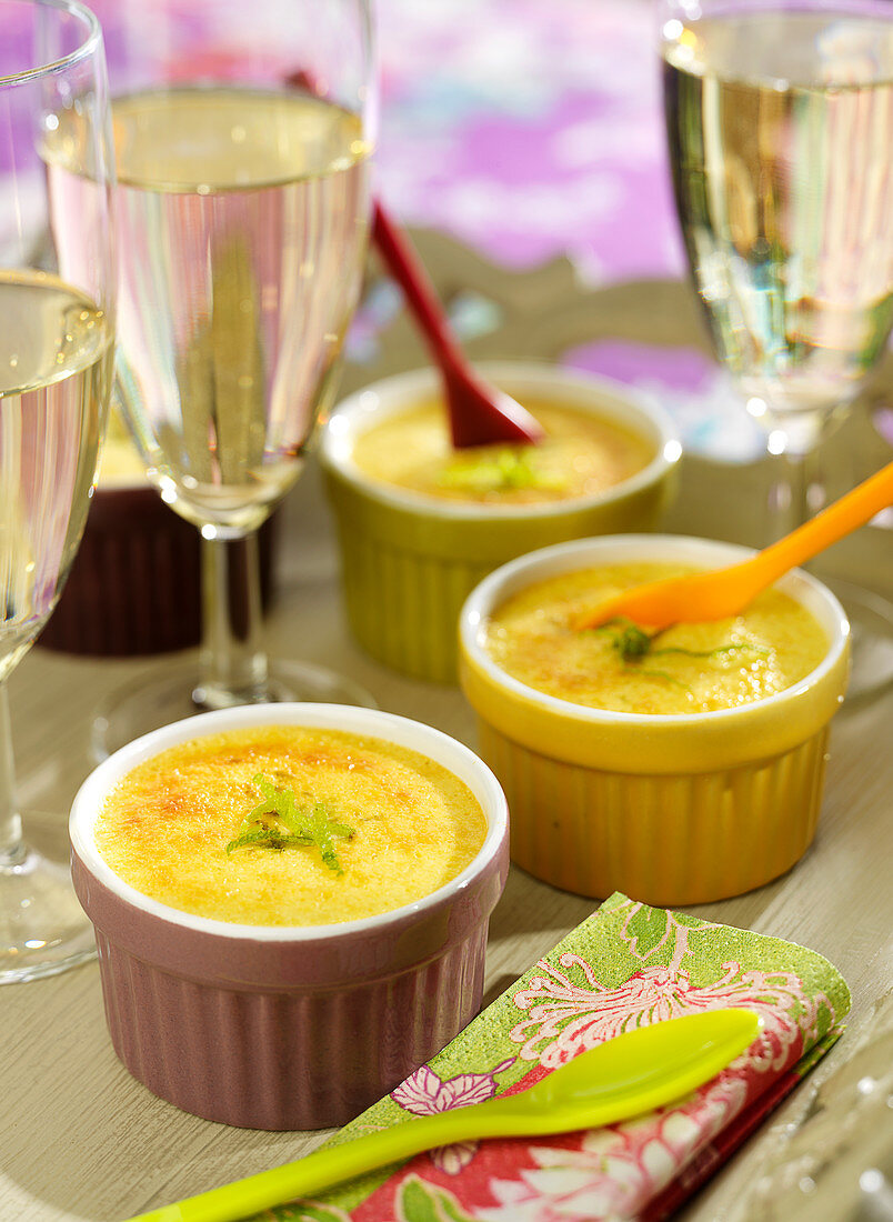 Coconut-lime individual flans