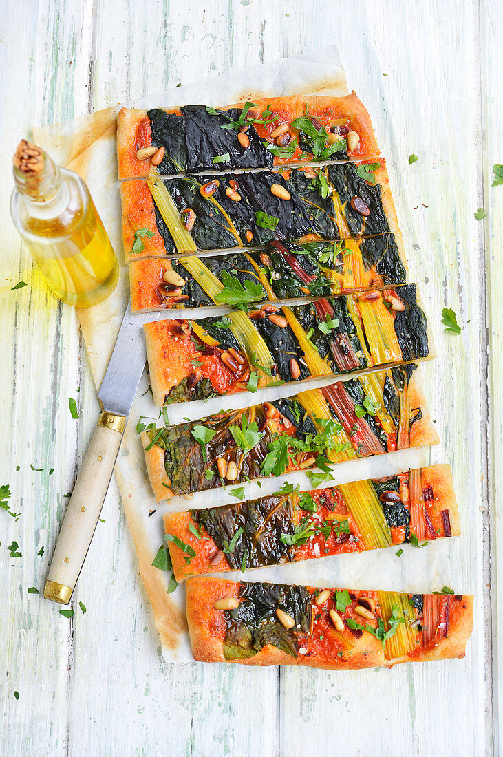 Swiss chard pizza