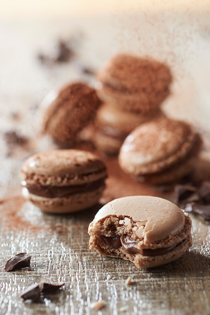 Macaroons with chocolate mousse