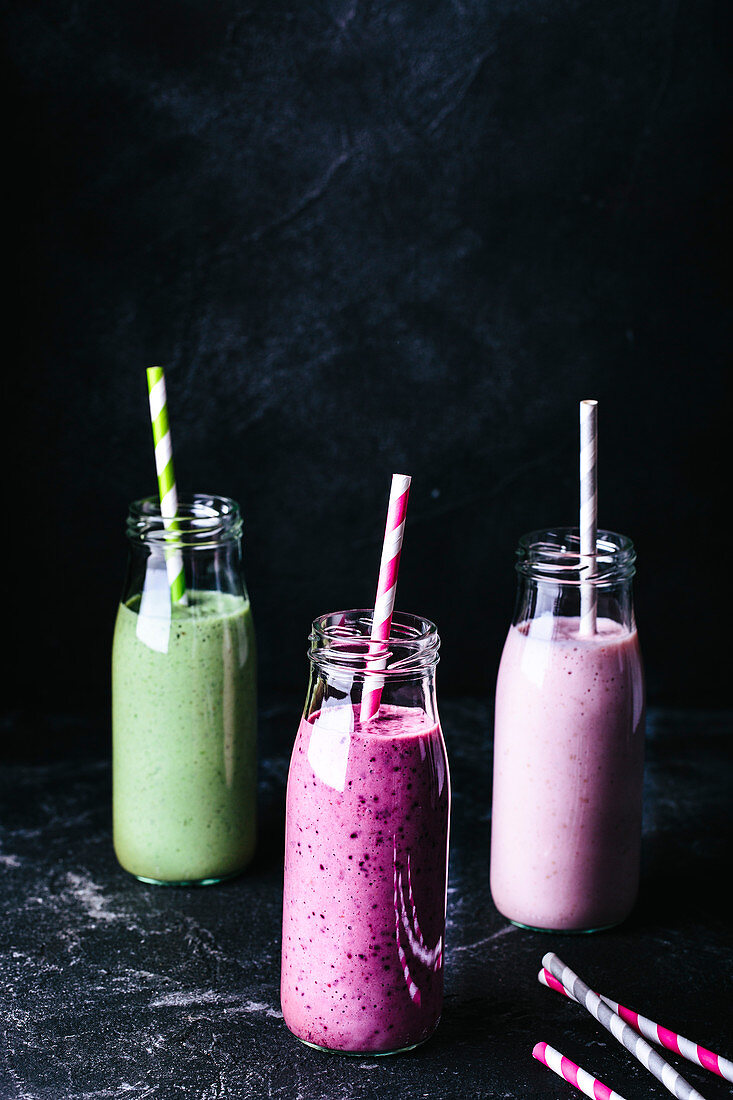 Trio of milk cocktails