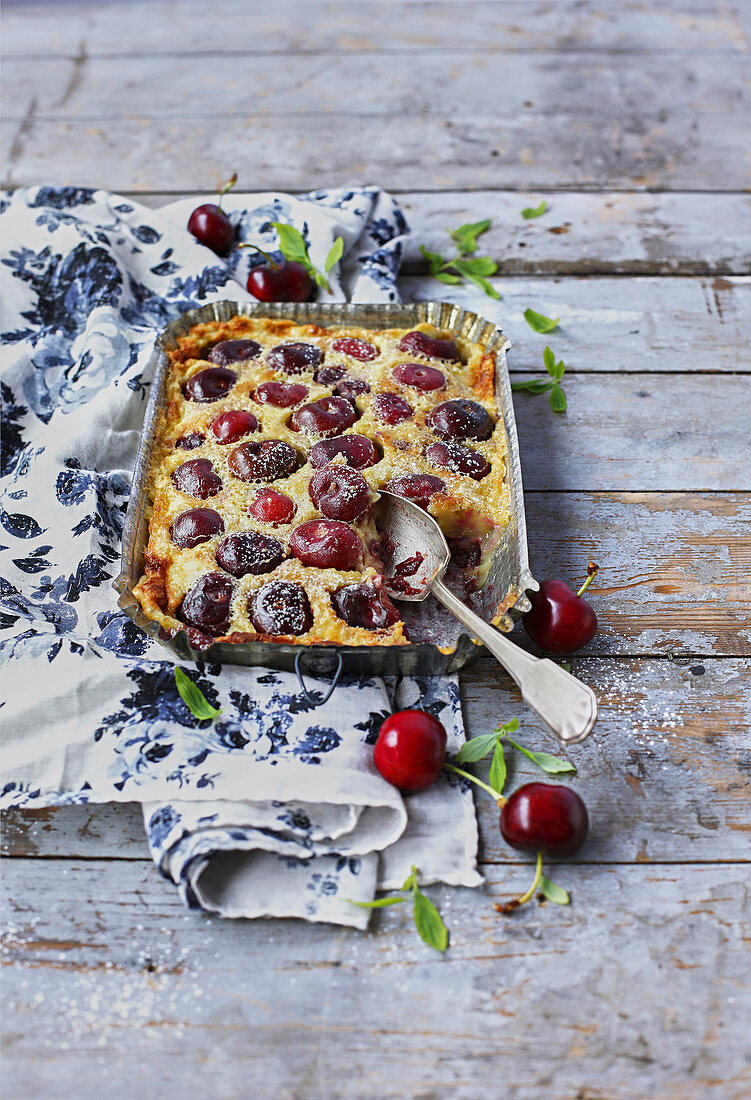 Clafoutis aux cerises (Traditioneller Kirschauflauf, Frankreich)