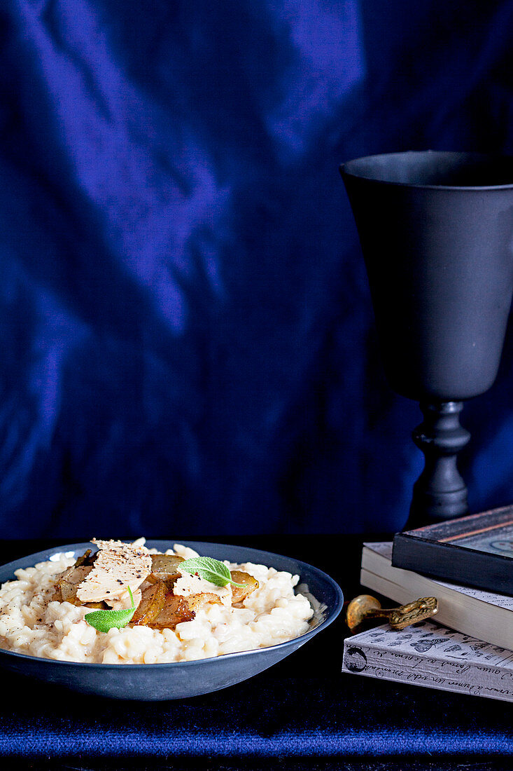 Foie gras and pear risotto