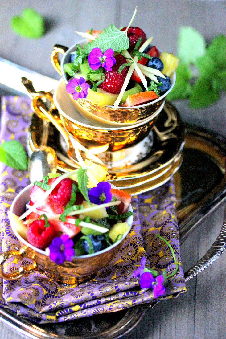 Fruit and flower salads