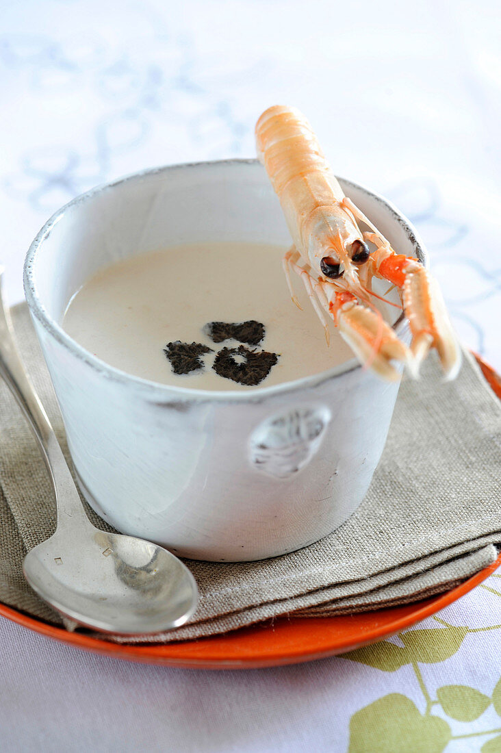 Cream Of Langoustine Soup With Truffles