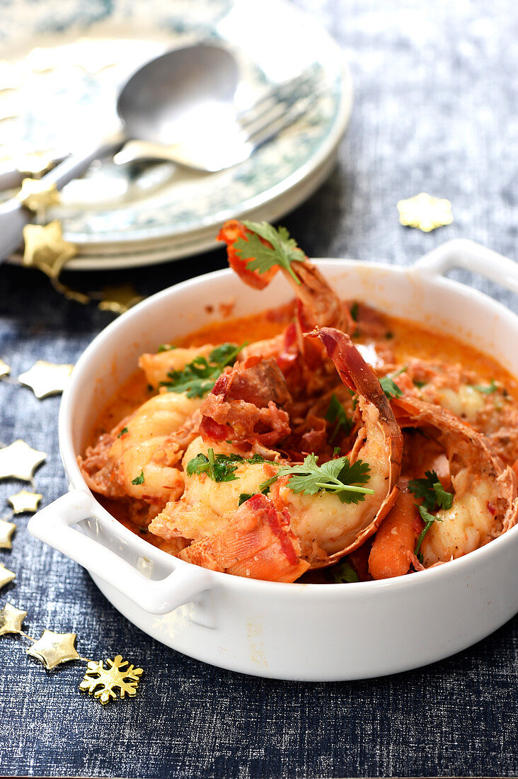 Spiny Lobster And Exotic Fruit Curry