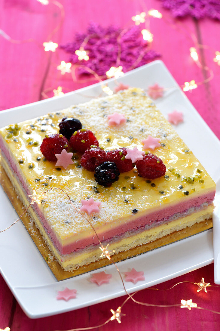 Himbeer-Passionsfrucht-Kuchen