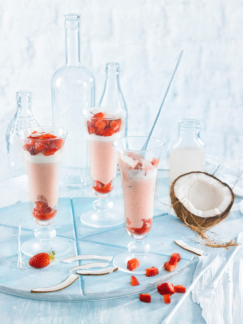 Strawberry-Coconut Mousse