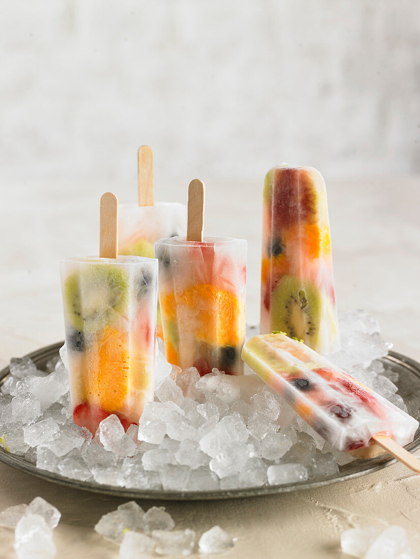 Fruit And Gin Tonic Ice Cream Bars